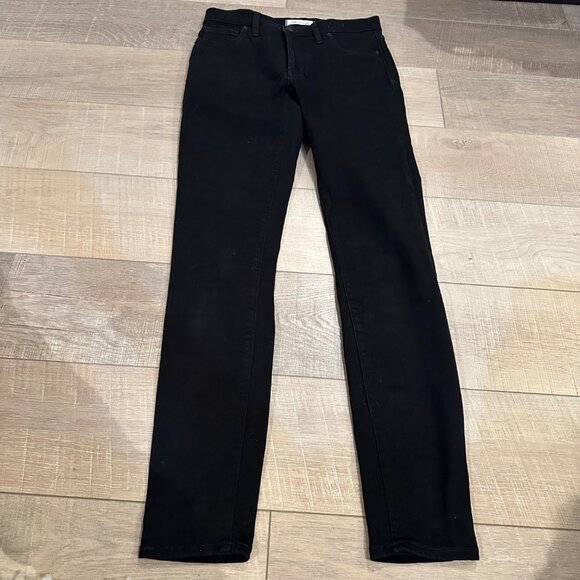 MADEWELL WOMENS 9" HIGHRISE SKINNY BLACK JEANS 27 TALL - Picture 2 of 9